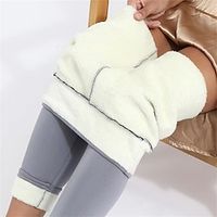 Women's Fleece Lined Leggings Full Length High Cut Micro-elastic High Waist Fashion Streetwear Outdoor Street Light Gray Wine S M Winter Autumn  Fall Lightinthebox - thumbnail