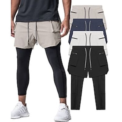 Men's Shorts Sunday Shorts Sports Going out Weekend Running Casual Drawstring Elastic Waist 2 in 1 Plain Knee Length Gymnatics Activewear Black White Micro-elastic Lightinthebox Men's Shorts Sunday Shorts Sports Going out Weekend Running Casual Drawstring Elastic Waist 2 in 1 Plain Knee Length Gymnatics Activewear Black White Micro-elastic Lightinthebox