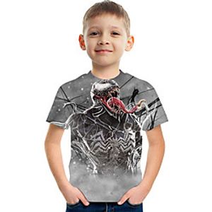 Kids Boys' T shirt Tee Short Sleeve Graphic Black Children Tops Active 3-12 Years miniinthebox