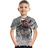 Kids Boys' T shirt Tee Short Sleeve Graphic Black Children Tops Active 3-12 Years miniinthebox - thumbnail