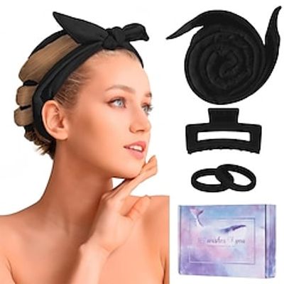 Heatless Curlers Headband-No Heat Hair Curler for Sleeping-Heatless Curls Roller Overnight Heatless Hair Curlers Set Soft Curling Rod Headband Heat Free Wave Hair Curlers for Long Medium Hair Lightinthebox