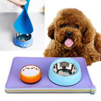 Durable Dog Cat Puppy Dish Bowl Food Feeding Mat Waterproof Non-slip Placemat