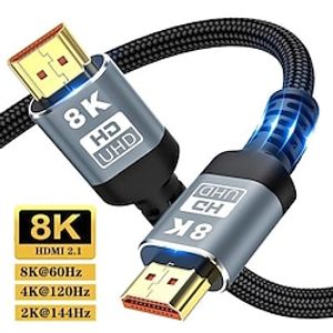 Ultra High Quality 8K HDMI 2.1 Cable - 8K@60Hz UHD Braided for Laptop PS4 PS5 TV Projectors amp Monitors Lightinthebox