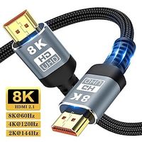 Ultra High Quality 8K HDMI 2.1 Cable - 8K@60Hz UHD Braided for Laptop PS4 PS5 TV Projectors amp Monitors Lightinthebox - thumbnail