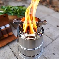 Wood Burning Stove Portable Camping Stove Small Stove Outdoor Stove Stainless Steel Coal Heating Stove for Outdoor Camping Barbecue Hiking Lightinthebox