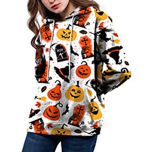Women's Pullover Hoodie Sweatshirt Hoodies Set Halloween Print Halloween Casual 3D Print Streetwear Halloween Hoodies Sweatshirts  Rainbow miniinthebox