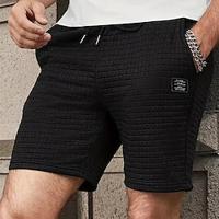 Men's Waffle Sweat Shorts Shorts Casual Shorts Drawstring Elastic Waist Plain Comfort Short Holiday Beach Weekend Fashion Casual Black Dark Gray Micro-elastic Lightinthebox