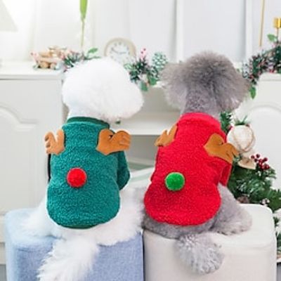 Dog Christmas Outfit Dog Clothing Autumn and Winter Pet Clothing New Teddy Small Dog Pet Clothing Winter 21 Christmas Tree Fleece Lightinthebox