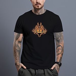 Flame Cowboy Black Burgundy Army Green T shirt Tee Men's Graphic Cotton Blend Shirt Sports Classic Shirt Short Sleeve Comfortable Tee Sports Outdoor Holiday Summer Fashion Designer Clothing S M L XL Lightinthebox