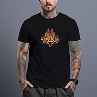 Flame Cowboy Black Burgundy Army Green T shirt Tee Men's Graphic Cotton Blend Shirt Sports Classic Shirt Short Sleeve Comfortable Tee Sports Outdoor Holiday Summer Fashion Designer Clothing S M L XL Lightinthebox - thumbnail