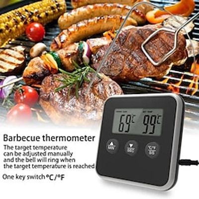 Digital BBQ Cooking Oven Thermometer Meat Kitchen Food Temperature Meter for Grill Timer Function with Stainless Steel Probe miniinthebox Digital BBQ Cooking Oven Thermometer Meat Kitchen Food Temperature Meter for Grill Timer Function with Stainless Steel Probe miniinthebox