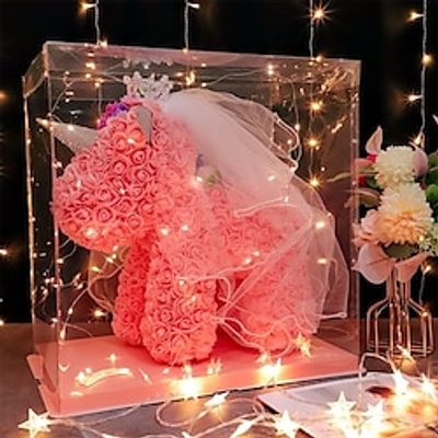 Rose Unicorn Artificial Foam Flowers with LED Light  Gift Box- Perfect Romantic Gift for Valentine's Day, Mother's Day, Anniversary, Wedding, Birthday, Thanksgiving, and Christmas 25cm10inch Lightinthebox