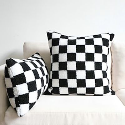 Geometric Soft Plush Fluffy Decorative Toss Pillows Cover 1PC Soft Square Cushion Case Pillowcase for Bedroom Livingroom Sofa Couch Chair Lightinthebox