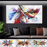 Handmade Oil Painting Canvas Wall Art Decoration Modern Abstract for Home Decor Rolled Frameless Unstretched Painting miniinthebox - thumbnail