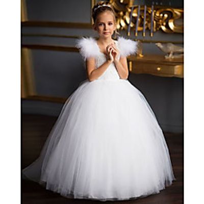 Princess Floor Length Flower Girl Dresses Party Polyester Sleeveless Scoop Neck with Appliques Lightinthebox Princess Floor Length Flower Girl Dresses Party Polyester Sleeveless Scoop Neck with Appliques Lightinthebox