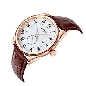 two-needle half-calendar men's watch student leather sports quartz watch miniinthebox