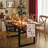 Christmas Table Runner, Seasonal Winter Holiday Table Decoration Flag for Indoor Outdoor Home Party Decor Christmas Decoration Lightinthebox - thumbnail