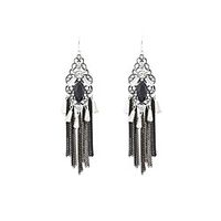 Women's Drop Earrings Dangle Earrings Ladies Luxury Fashion Vintage Rhinestone Imitation Diamond Earrings Jewelry Black For Party Casual Daily Sports Work miniinthebox - thumbnail