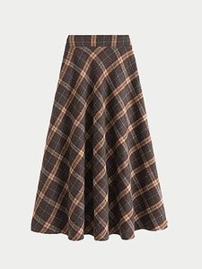 Dark Retro High Waist Plaid Skirt