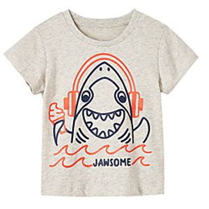 Kids Boys' T shirt Short Sleeve Gray Shark Letter Animal Indoor Outdoor Active Daily 2-8 Years Lightinthebox