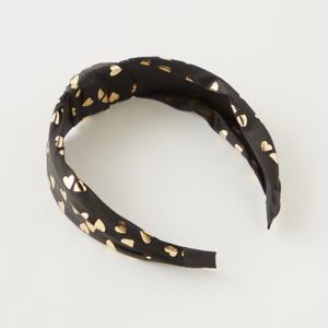 Heart Print Hairband with Knot Detail