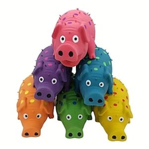 7.8 Inch Natural Latex Dog Squeaky Toys Polka Dot Pattern Pig Shaped Toy Dog Chew Toy Molar Toy Lightinthebox