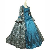 Princess Rococo Victorian Renaissance Cocktail Dress Vintage Dress Dress Party Costume Masquerade Prom Dress Women's Costume Vintage Cosplay Halloween Party  Evening Prom Long Sleeve Floor Length Lightinthebox - thumbnail