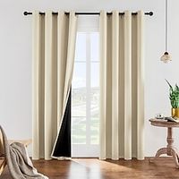 100% Blackout Window Curtain Panels Cold Full Light Blocking Drapes Solid Colored for Livingroom Bedroom Nursery Drop Thermal Insulated Draperies Lightinthebox - thumbnail