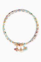 Barely There But There Anklet in Stretch Enamel & Gold-plated Brass, Set of 3