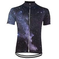 21Grams Men's Short Sleeve Cycling Jersey Black Galaxy Bike Top Mountain Bike MTB Road Bike Cycling Spandex Polyester Breathable Quick Dry Moisture Wicking Sports Clothing Apparel  Athleisure Lightinthebox - thumbnail