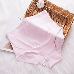 Women's Pure Color Basic Panties High Cotton Light Pink M miniinthebox