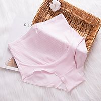 Women's Pure Color Basic Panties High Cotton Light Pink M miniinthebox - thumbnail