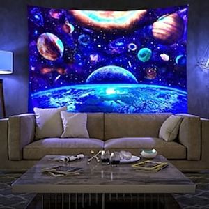 Blacklight UV Reactive Wall Tapestry Astronaut Art Decor Blanket Curtain Hanging Home Bedroom Decoration Polyester miniinthebox