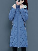 Women's Skinny-looking Midlength Over-the-knee Oversized Coat In Diamond Lattice - thumbnail