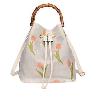 Women's Top Handle Bag Canvas Vintage Daily Going out Dusty Rose Rainbow Beige Lightinthebox