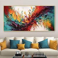 Handmade Oil Painting Canvas Wall Art Decoration Colorful Horizontal Abstract for Home Decor Rolled Frameless Unstretched Painting Lightinthebox