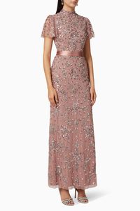 High Neck Embellished Maxi Dress