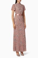 High Neck Embellished Maxi Dress - thumbnail