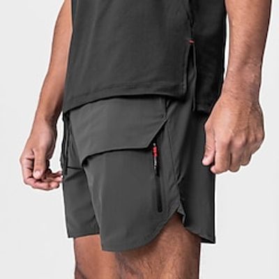 Men's Shorts Sunday Shorts Sports Going out Weekend Running Casual Drawstring Elastic Waist Plain Knee Length Gymnatics Activewear Black White Micro-elastic Lightinthebox