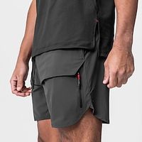 Men's Shorts Sunday Shorts Sports Going out Weekend Running Casual Drawstring Elastic Waist Plain Knee Length Gymnatics Activewear Black White Micro-elastic Lightinthebox - thumbnail