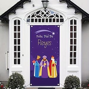 Christmas Nativity Scene Jesus Xmas Door Covers Door Tapesty Door Curtain Decoration Backdrop Door Banner for Front Door Farmhouse Christmas Holiday Party Decor Supplies miniinthebox