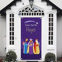 Christmas Nativity Scene Jesus Xmas Door Covers Door Tapesty Door Curtain Decoration Backdrop Door Banner for Front Door Farmhouse Christmas Holiday Party Decor Supplies miniinthebox - thumbnail