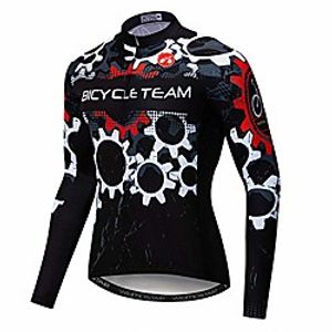 cycling jersey men breathable long sleeve reflective bike shirts mtb tops skull black size s Lightinthebox