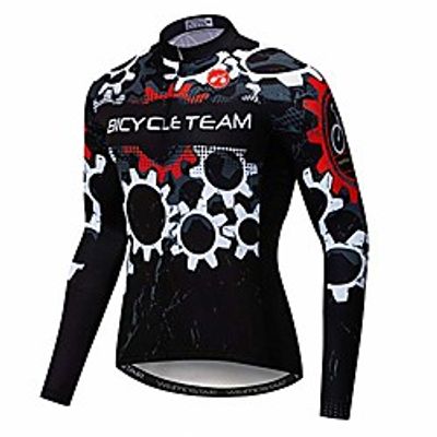 cycling jersey men breathable long sleeve reflective bike shirts mtb tops skull black size s Lightinthebox