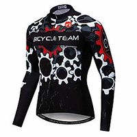 cycling jersey men breathable long sleeve reflective bike shirts mtb tops skull black size s Lightinthebox - thumbnail