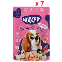 Moochie Dog Food Casserole With Salmon, Beauty Skin & Coat Pouch 85G (Pack of 7)