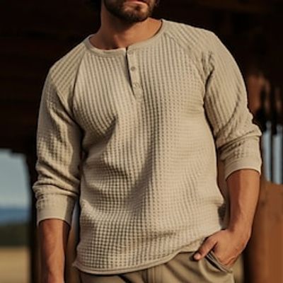 Men's T shirt Tee Waffle Henley Shirt Henley Shirt Tee Top Long Sleeve Shirt Plain Henley Street Vacation Long Sleeve Clothing Apparel Fashion Designer Basic Lightinthebox Men's T shirt Tee Waffle Henley Shirt Henley Shirt Tee Top Long Sleeve Shirt Plain Henley Street Vacation Long Sleeve Clothing Apparel Fashion Designer Basic Lightinthebox