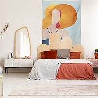 Summer Girl Leaf Wall Tapestry Art Decor Blanket Curtain Hanging Home Bedroom Living Room Decoration miniinthebox - thumbnail