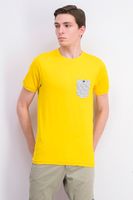 Mens Stripe Side Pocket Tee  Yellow - thumbnail