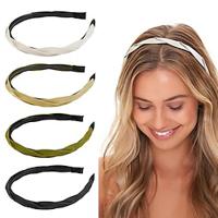 1PC Braided Headbands for Women Girls Leather Thin Hairbands for Women's Hair Fashion Non Slip Head Band Solid Colors Hair Accessories Lightinthebox